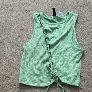 H&M Green Lace-Up Tank Top